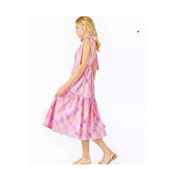 Lilly Pulitzer Pink and Purple Plaid Midi Dress - Picture 2 of 8